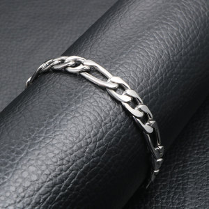 <b>Titanium</b> Steel <b>Chain</b> Bracelet For Men 21.5 Cm Length Geometric Design Hip Hop Jewelry CE210 - Product Image 4