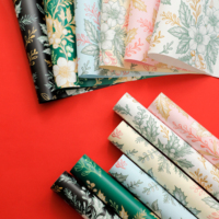 Matériaux floraux imperméables, emballages pour sapins de Noël, papier d'emballage floral de Noël imprimé pour les fleuristes