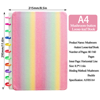 Carnet à couverture rigide personnalisable DIY avec anneaux macaron et boucle champignon, prix d'usine, en stock pour entreprises