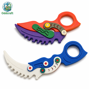 Cuchillo Karambit Plegable de Material PLA Impreso en 3D Personalizado, Cuchilla Única Transformable, Mini Juguete Antiestrés para Mayores de 14 Años Oddcraft - Product Image 1