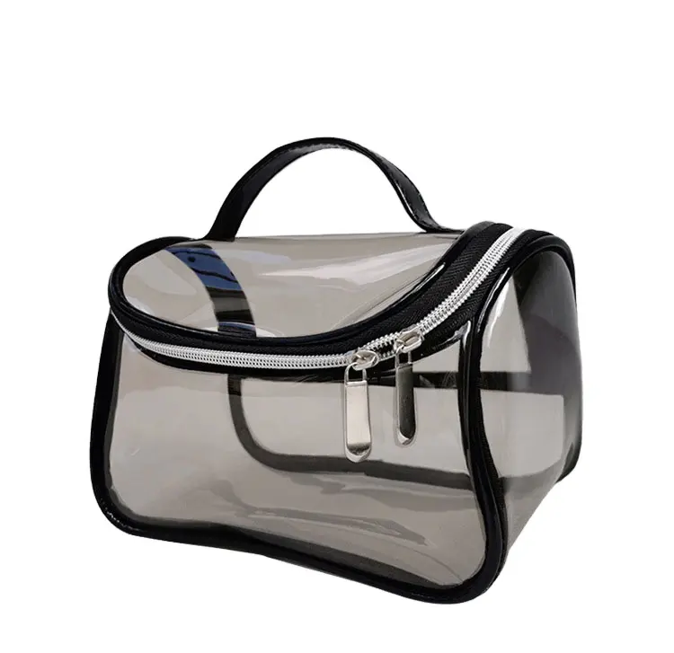 2021 nuova moda da donna portatile da esterno in PVC, borsa per il trucco con cerniera trasparente, borsa personalizzata