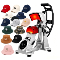 Machine de presse à casquettes semi-automatique à double chauffage ODM/OEM avec positionnement laser, prise en charge de la personnalisation couleur et logo pour la vente au détail et en gros