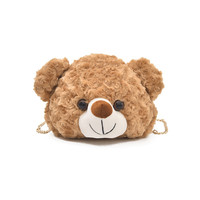 Sweet girl utilise un sac à main ours blanc en peluche super doux pour le cadeau des enfants