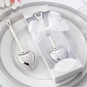 不锈钢婚礼纪念品心形咖啡茶灌泡器勺子婚礼派对礼物送给客人