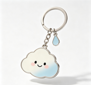 <b>Cute</b> Cloud Metal Key Chain Cartoon <b>Keyring</b> Enamel Pendant Gift for Back to School Wedding Birthday Halloween - Product Image 4