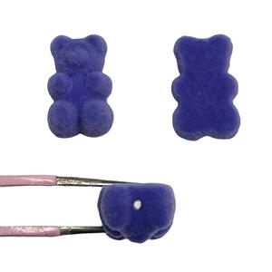 12*18mm colorato peloso Mini floccaggio orso animale sfuse perline acriliche fai da te fatto a mano per la creazione di gioielli accessori orecchino - Product Image 5