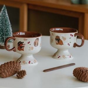 Taza <span class=keywords><strong>de</strong></span> Café <span class=keywords><strong>de</strong></span> Cerámica con Diseño <span class=keywords><strong>de</strong></span> Castor Pequeño, Color Marrón Cálido, Estilo Vintage, <span class=keywords><strong>de</strong></span> Lelyi, para Desayuno, Apta para Lavavajillas y Microondas - Product Image 1