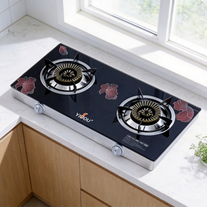 Estufa de Gas de 2 Quemadores, Potente, con Quemadores de Latón y Cubierta de Vidrio, Electrodoméstico de Cocina - Product Image 1