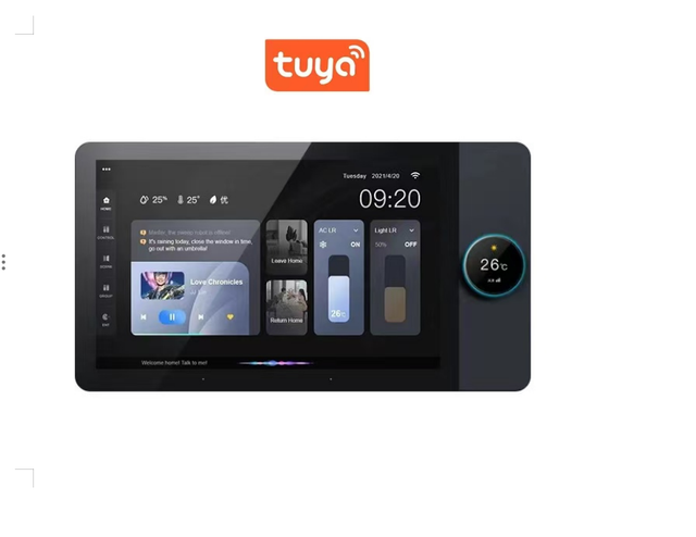 Tuya 8-Inch High-Definition LCD Touch Screen Smart Control Panel Android Home Audio Music Host Playback Dimming Function Wall F8
