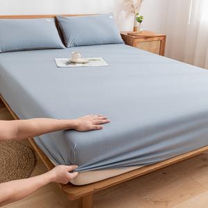 Sábana de lino y algodón impermeable para niños, Sábana de <span class=keywords><strong>cama</strong></span> individual de Color sólido Popular, hecha en China - Product Image 2