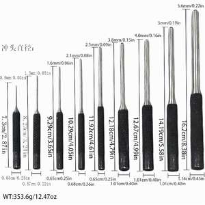 AR15 AR-15 M4 M16 <span class=keywords><strong>Glock</strong></span> Remover Jeu d'outils 9 pièces ROLL PIN PUNCH SET Outil de roulement haute dureté - Product Image 2