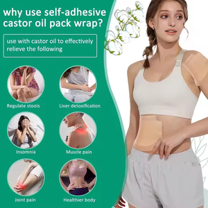 Compresa de Aceite de Ricino, 4 Capas Absorbentes, Hipoalergénica, Hidratante y Nutritiva, Certificada CE, Parche para el Cuidado de la Piel, Uso Externo - Product Image 5