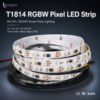 Tira de LED Direccionable RGBW TM1814 UCS2903, DC12V 24V, 60 LED por Metro, PCB Blanco/Negro de 10mm, Rollo de 5M, Iluminación Flexible de Píxeles