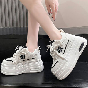 ashion White <b>Shoes</b> Womens 2025 Spring New Casual <b>Height</b> <b>Increasing</b> Platform Small Student Niche Board26 - Product Image 4