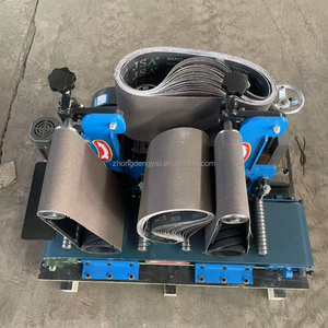Máquina pulidora automática industrial de 200 mm para desbarbado de superficies de chapa, secciones planas de aluminio y extremos de acero. - Product Image 1