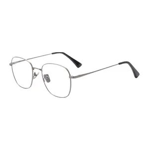 Armações de óculos óticos quadrados para armações de óculos de metal para desenho