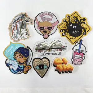 High Quality Custom Patches Cutout Shape Iron On Embroidery Patches Iron On Backing Full Woven Patches