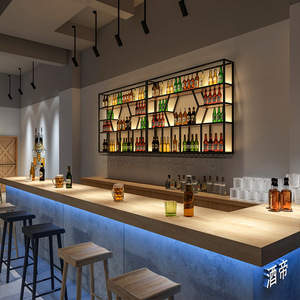 Étagères murales flottantes en fer forgé pour bouteilles d'alcool - Product Image 3