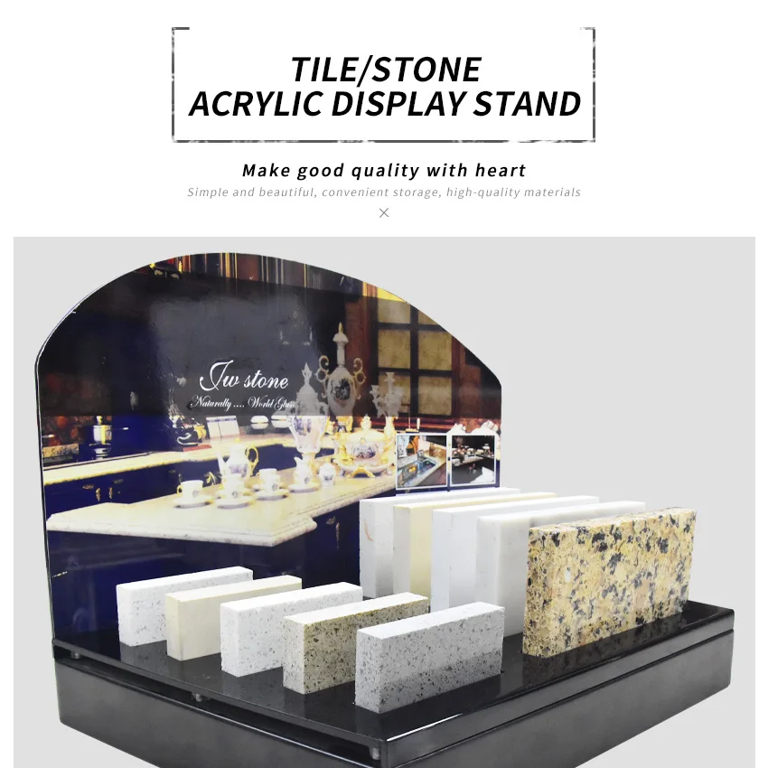 Factory Acrylic Countertop Granite Marble Showing Ceramic Table Top Display Rack For Tile Stone Quartz Desktop Stand