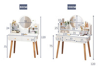Usine en Chine Fabrication table de maquillage en bois de haute qualité Ensemble de meubles de chambre à coucher Commode de maquillage Bureau de courtoisie avec miroir