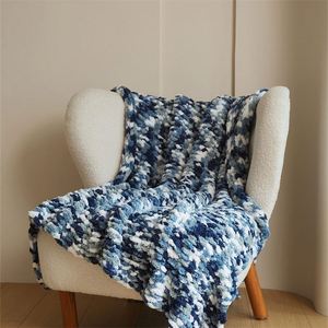 Plaid en grosse maille chenille extra doux, tissé, pour chambre à coucher, décoration nordique, luxe, épais, chaud, pour l'hiver - Product Image 3