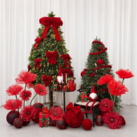 Décoration de scène de Noël avec fleurs rouges, accessoires géants en papier pour événements, décoration de mariage, affichage commercial, vitrine de centre commercial