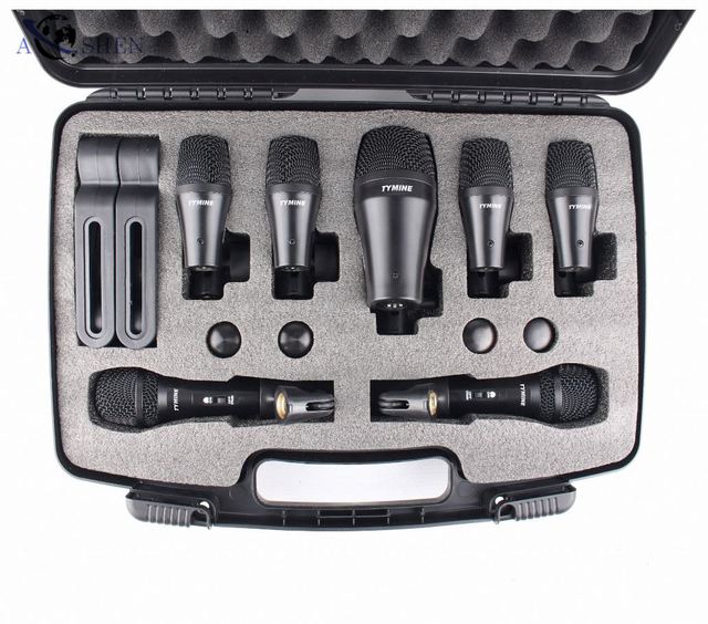 Professional Dynamic Drum Kit Microphone Musical Instrument 7 Pcs Mic for Live Broadcast Live Music Show Recording