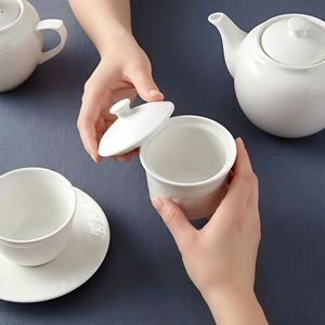 หม้อเซรามิกสำหรับตุ๋นซุป สีขาว ทนความร้อน พร้อมฝาปิด สำหรับทำอาหารและเสิร์ฟซุป - Product Image 2