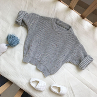 Personnalisé gros 100% coton tricot surdimensionné enfant en bas âge sexe neutre bébé enfants pull moucheté pull ensemble