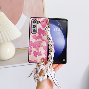 เคสโทรศัพท์มือถือลายกระต่ายหมีพร้อมผ้าพันคอผ้าไหมสายรัดมือสำหรับ Samsung Galaxy <span class=keywords><strong>Z</strong></span> <span class=keywords><strong>Fold</strong></span> 6 5 <span class=keywords><strong>4</strong></span> 3 VIVO <span class=keywords><strong>Xiaomi</strong></span> <span class=keywords><strong>Fold</strong></span> 2 3 - Product Image 2
