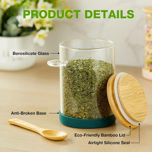 Récipients d'avoine <span class=keywords><strong>de</strong></span> nuit avec couvercles et cuillères Pot <span class=keywords><strong>de</strong></span> préparation <span class=keywords><strong>de</strong></span> repas à salade avec couvercles en bambou pour céréales à salade <span class=keywords><strong>de</strong></span> pouding aux graines <span class=keywords><strong>de</strong></span> <span class=keywords><strong>chia</strong></span> - Product Image 5