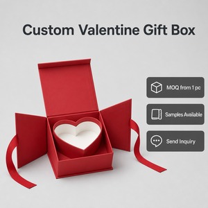 Boîte cadeau magnétique personnalisée style <span class=keywords><strong>livre</strong></span> rouge avec plateau cœur, ruban et nœud, finition mate pour la Saint-Valentin, vente en gros, directement de l'usine - Product Image 6