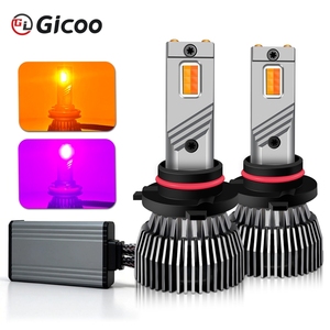 Ampoules de phare LED 12V 24V H4 H7 H1 H3 H8 H9 H11 HB3 HB4 9005 9006 12W AMBRÉ VIOLET pour voiture, phares antibrouillard - Product Image 5