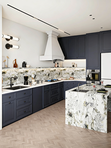 Set di Mobili per <span class=keywords><strong>Cucina</strong></span> Modulare con Ante in Legno Massello e Design Senza Maniglie per Case Nuove e Progetti di Ristrutturazione - Product Image 3