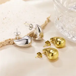 Pendientes de gota de oro de 18 quilates para mujer, diseño geométrico explosivo, joyería de moda para personas mayores, venta al por mayor, a juego con todos