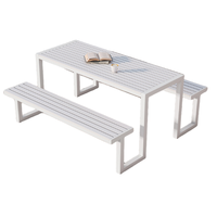Ensemble de table et de chaises à manger en acier de style européen moderne pour cantine scolaire et restaurant, robuste et durable
