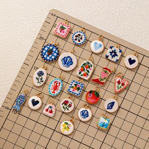 Nuovo arrivo ciondoli accessori pendenti in smalto fiore di frutta fragola per collana fai da te bracciale creazione di gioielli - Product Image 1