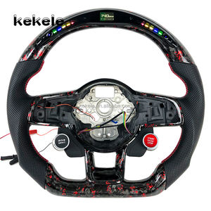 Volant en Fiber de carbone forgé à poudre rouge LED personnalisé pour Volkswagen VW <span class=keywords><strong>Golf</strong></span> MK7 MK6 MK5 MK4 GTI GTS R GLI <span class=keywords><strong>GTD</strong></span> - Product Image 4
