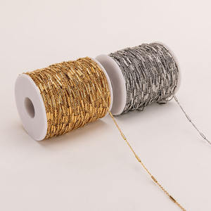 Accessoires <span class=keywords><strong>de</strong></span> bricolage en acier inoxydable plaqué or 14 carats-Chaîne croisée en forme <span class=keywords><strong>de</strong></span> O et <span class=keywords><strong>pince</strong></span> à tube <span class=keywords><strong>de</strong></span> chaîne d'extension <span class=keywords><strong>pour</strong></span> la fabrication <span class=keywords><strong>de</strong></span> colliers - Product Image 1