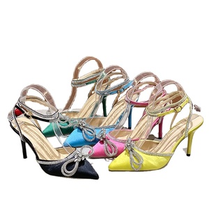 <span class=keywords><strong>Sandales</strong></span> montantes pour femmes 2025 Été Automne à nœud, bout pointu, strass, <span class=keywords><strong>talon</strong></span> chaton, à brides, vente en gros - Product Image 1