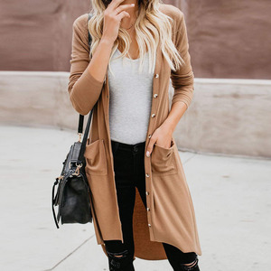 Cardigan da <span class=keywords><strong>Donna</strong></span> Autunno 2022 a Maniche Lunghe, Maglia Casual con Bottoni e Tasche - Product Image 4