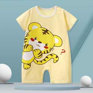 Adorable mameluco con estampado de coche de dibujos animados para bebés 100% algodón suave y cómodo para Spring Crawler - Product Image 2