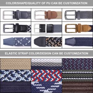 Mix Color Two Tons Golf Ceintures élastiques tressées colorées extensibles décontractées pour hommes Pantalons Jeans - Product Image 4