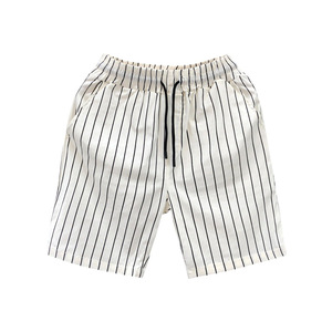 Striped <b>Men's</b> <b>Shorts</b> <b>White</b> Black Canvas Breathable Elastic Waist Summer Casual Mid Length Vintage - Product Image 5