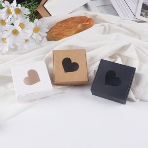 Scatola Regalo Mini <span class=keywords><strong>in</strong></span> Carta Kraft Fatta a Mano a Forma di Aeroplano con Finestra a Cuore, Design Pieghevole Intagliato, <span class=keywords><strong>in</strong></span> Cartoncino Bianco e Nero per Gioielli - Product Image 2