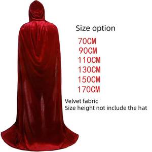 Capa de Terciopelo con Capucha MS para Adultos y Niños, Perfecta para Halloween, Cosplay, Disfraces de Vampiro y Fiestas Temáticas - Product Image 5