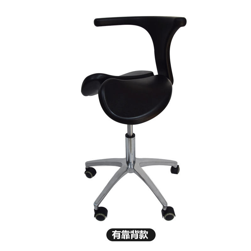 เก้าอี้อานม้าเอนไปข้างหน้า [ขาโลหะผสมสังกะสี พร้อมพนักพิง]