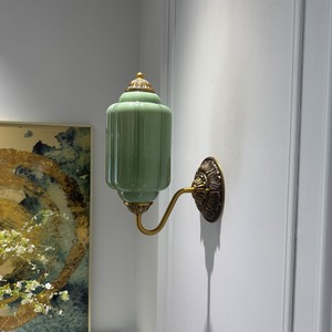 French Style <b>Wall</b> Lamp Led E27 <b>Switch</b> Control For Living Room Bedroom Hallway Bathroom Mirror <b>Light</b> Green Jade Color - Product Image 1