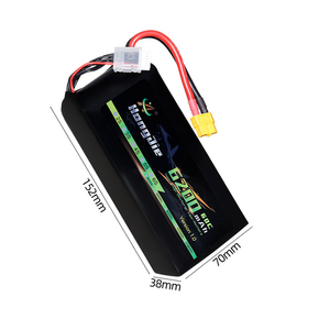 공장 22.2V 6570140 6200mAh 60C 맞춤형 폴리머 리포 드론 배터리 팩 고출력 충전식 - Product Image 1