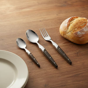 Ensemble de couverts <span class=keywords><strong>Laguiole</strong></span> en acier inoxydable de style original, <span class=keywords><strong>couteau</strong></span> à steak, cuillère, <span class=keywords><strong>fourchette</strong></span>, 5 pièces, avec manche en bois et boîte cadeau - Product Image 4